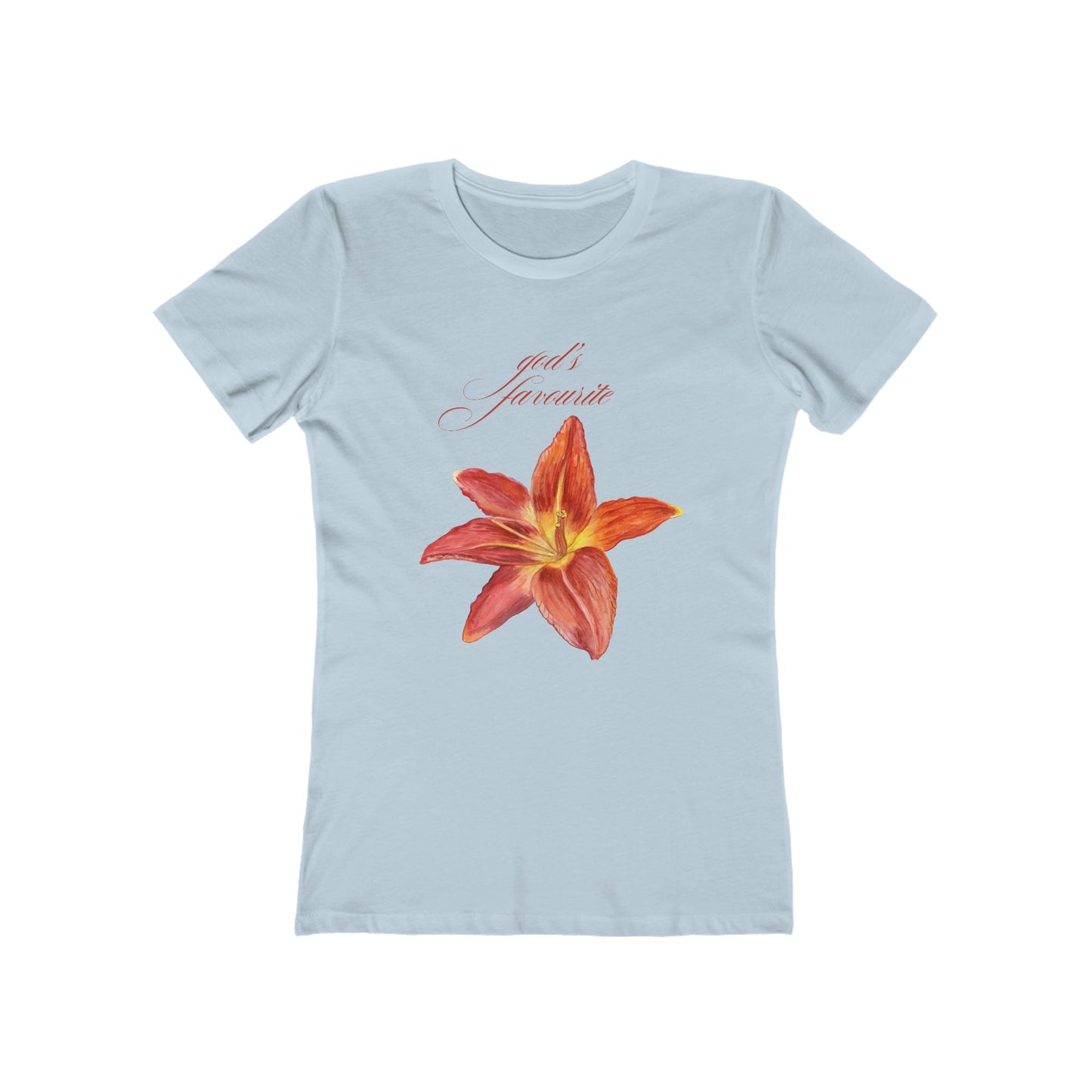 Lily Print 'God's Favorite' Boyfriend Tee for Women