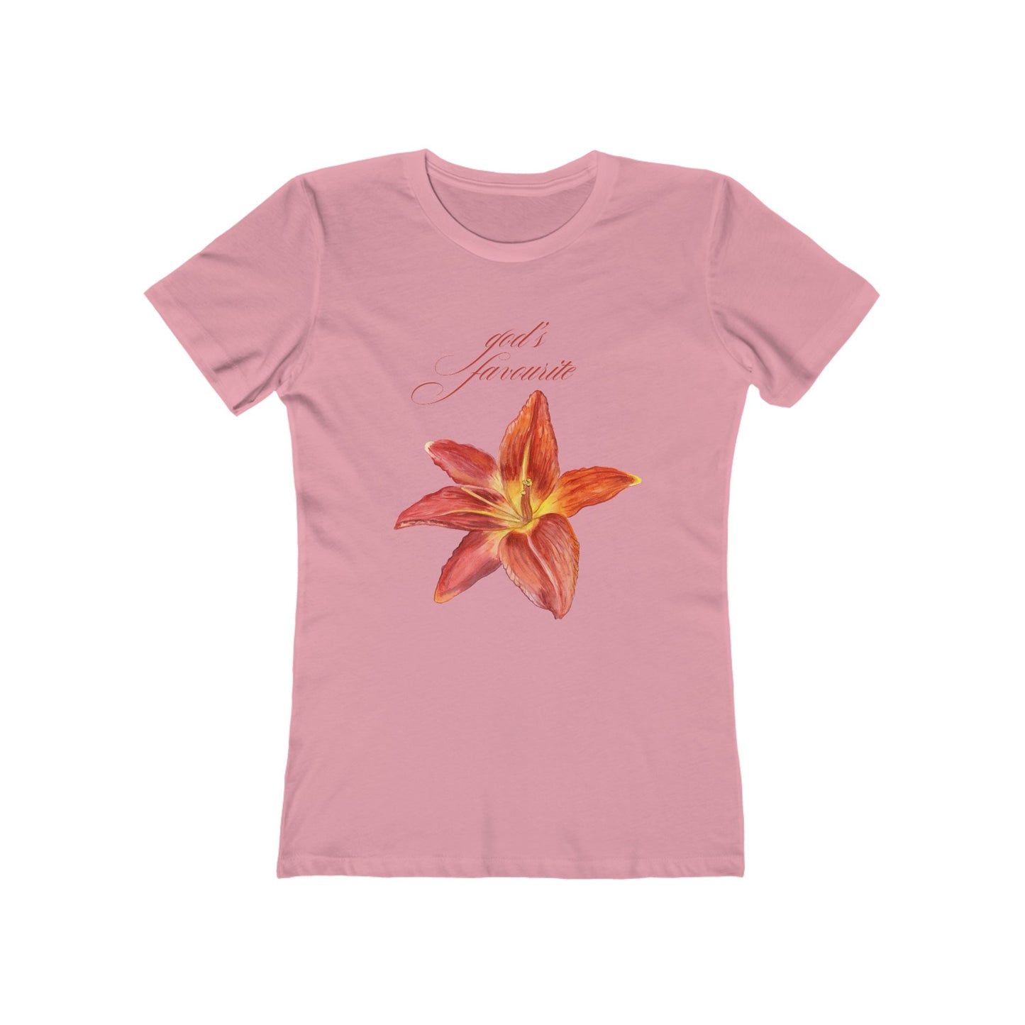 Lily Print 'God's Favorite' Boyfriend Tee for Women