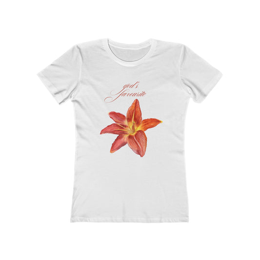 Lily Print 'God's Favorite' Boyfriend Tee for Women