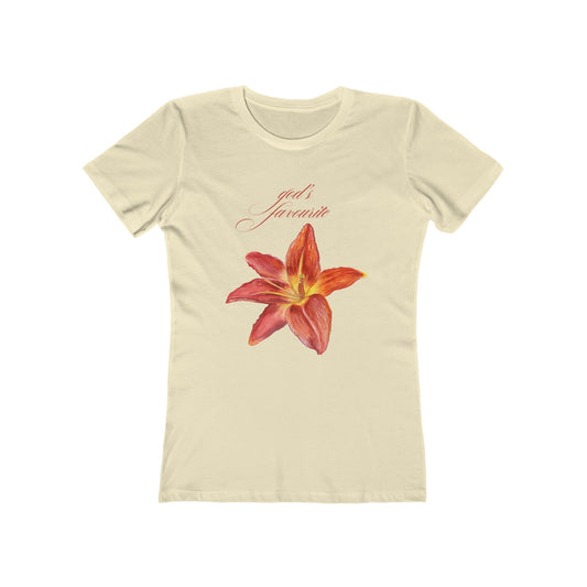 Lily Print 'God's Favorite' Boyfriend Tee for Women